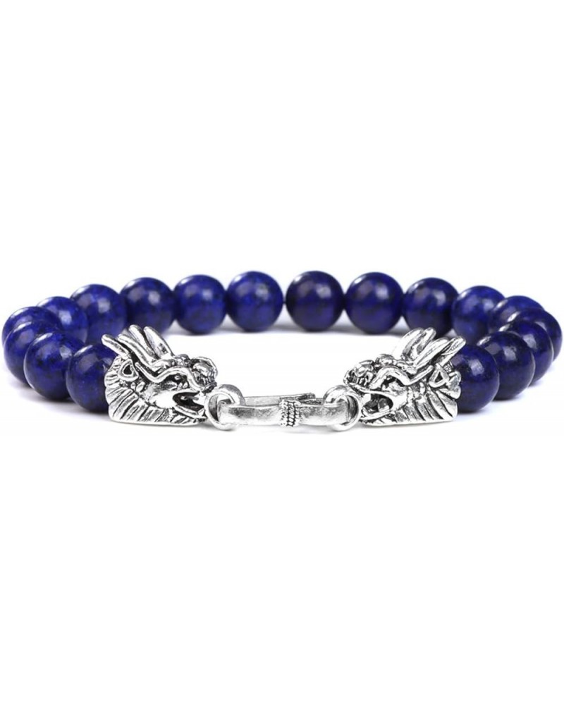 Fengshui Dragon Charm Bracelets for Women Men Natural Stone Beads Bracelet Turquois Lapis Lazuli Bangles Good Luck Jewelry Gi...