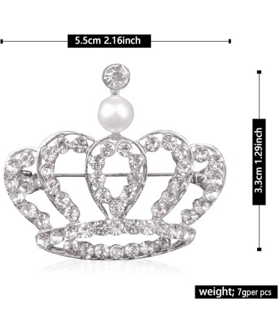 Crystal Rhinestone Princess Queen Crown Brooch Pin Crown Brooches for Women Girls Crown Tiara for Wedding Party Banquet Birth...