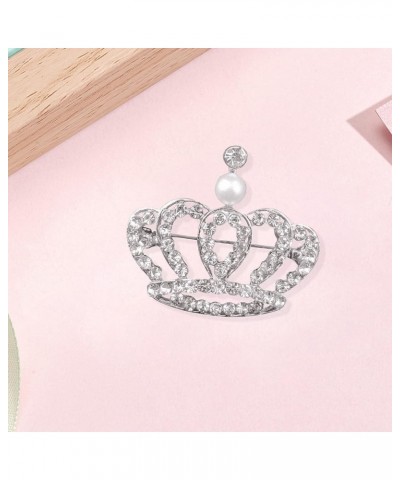 Crystal Rhinestone Princess Queen Crown Brooch Pin Crown Brooches for Women Girls Crown Tiara for Wedding Party Banquet Birth...