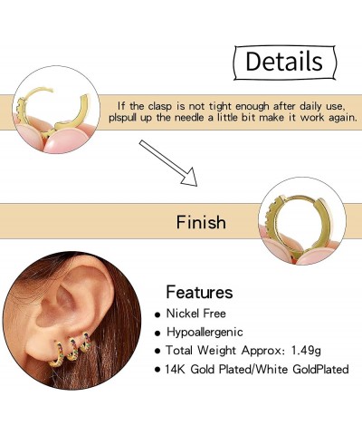 Gold Hoop Earrings for Women Cubic Zirconia Small Huggie Hoop Earrings, Tiny Cartilage Hoop Earring 6 White Gold 12mm $9.35 E...