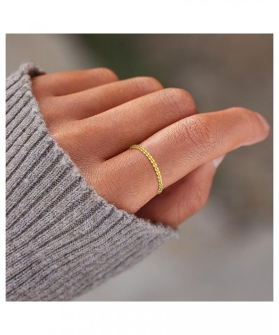 S925 Sterling Silver Rings for Women Stackable Thin Ring Sterling Silver Mother's Day Jewelry Gifts 10 Gold $9.89 Rings