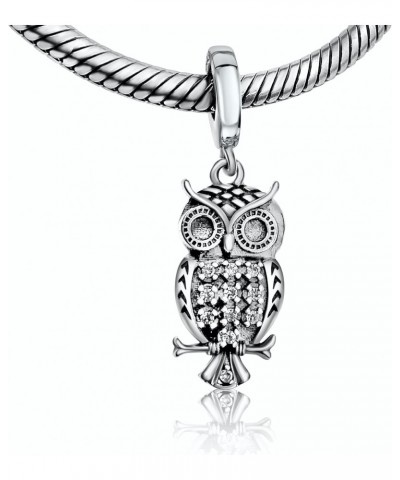 Sitting Night Owl 925 Sterling Silver Pendant Charm Bead For Pandora & Similar Charm Bracelets or Necklaces $24.94 Bracelets