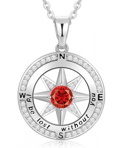 Christmas Gifts for Women Wife Girlfriend Compass Birthstone Necklace S925 Jewelry Gifts for Her Wife Gilrfriend Mom Daughter...