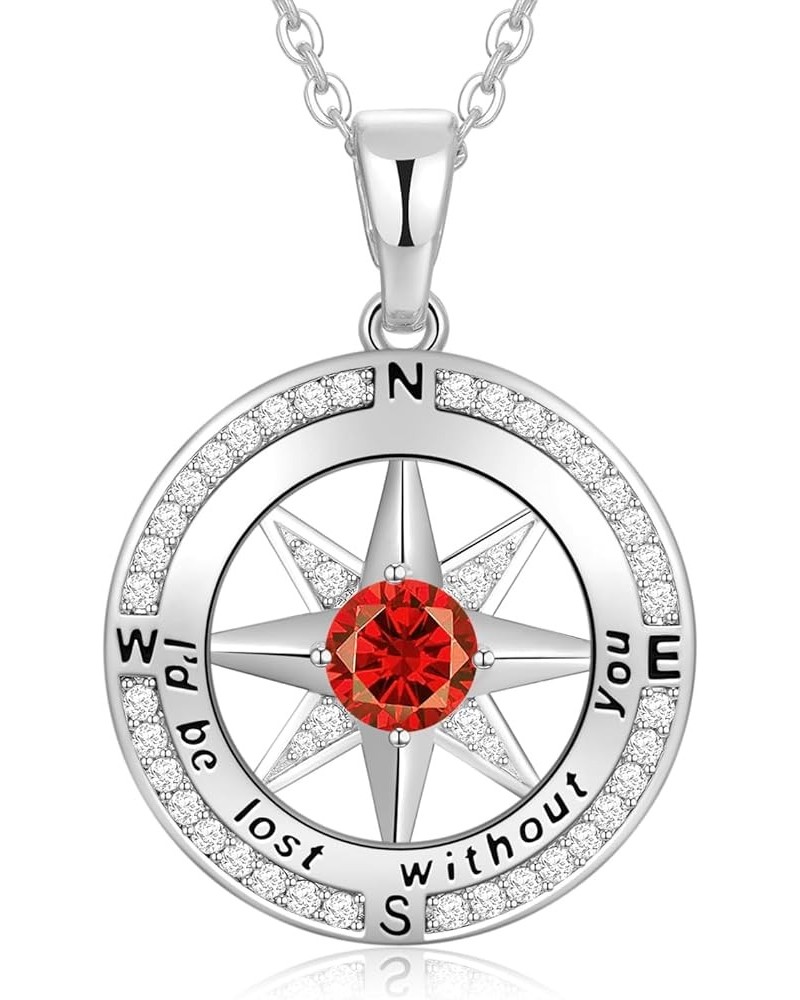 Christmas Gifts for Women Wife Girlfriend Compass Birthstone Necklace S925 Jewelry Gifts for Her Wife Gilrfriend Mom Daughter...