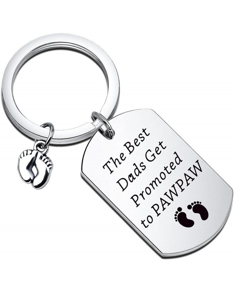 New PAWPAW Gift The Best Dads Get Promoted to PAWPAW Dog Tag Keychain Pawpaw $7.19 Pendants