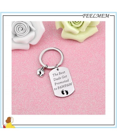 New PAWPAW Gift The Best Dads Get Promoted to PAWPAW Dog Tag Keychain Pawpaw $7.19 Pendants