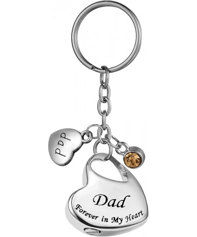 Family Forever in My Heart Stainless Steel Memorial Keepsake Urn Keychains Cremation Jewelry for Ashes Dad - Customized $9.97...