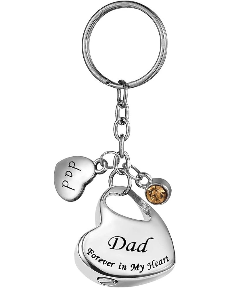 Family Forever in My Heart Stainless Steel Memorial Keepsake Urn Keychains Cremation Jewelry for Ashes Dad - Customized $9.97...