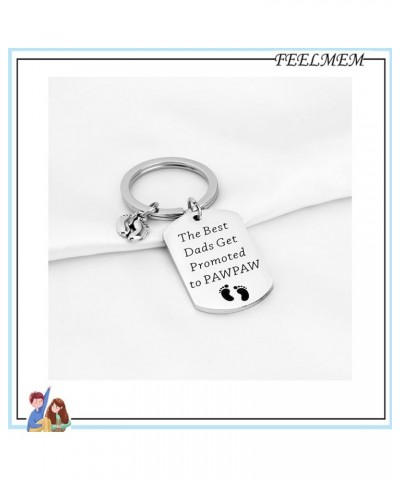 New PAWPAW Gift The Best Dads Get Promoted to PAWPAW Dog Tag Keychain Pawpaw $7.19 Pendants