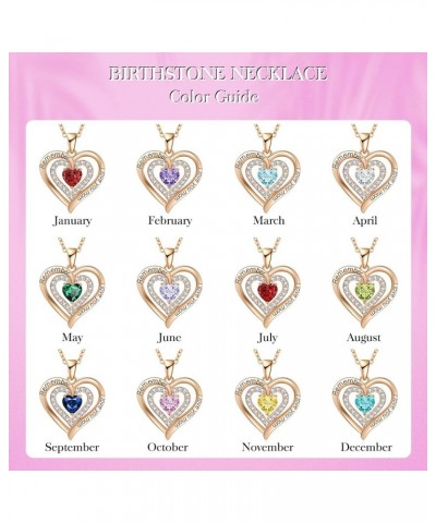 Mom Christmas Gifts Birthstone Necklaces for Mom Diamond Heart Pendant Necklace for Women, Jewelry for Mom, Birthday Mothers ...