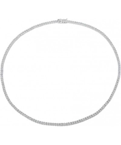 Women's .925 Sterling Silver 2MM Round Cubic Zirconia Tennis Necklace 20 Inches $28.38 Necklaces