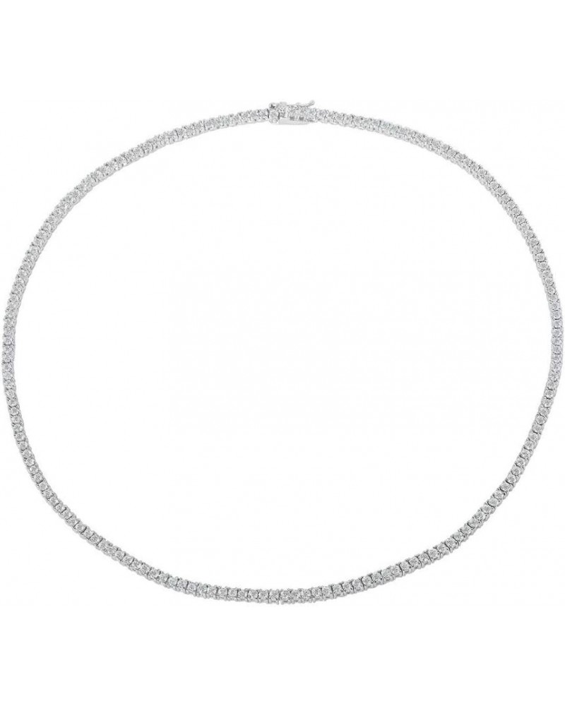 Women's .925 Sterling Silver 2MM Round Cubic Zirconia Tennis Necklace 20 Inches $28.38 Necklaces