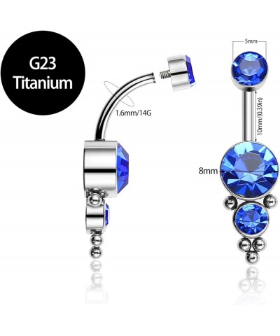 Hypoallergenic G23 Pure Titanium Internally Threaded 10mm Belly Button Rings Petite Navel Ring for Women Body Piercing Jewelr...