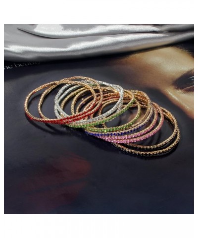 12 Pieces Rhinestone Bracelets for Women Girls Stretch Multilayered Bracelet Set Jewelry multi $8.79 Bracelets