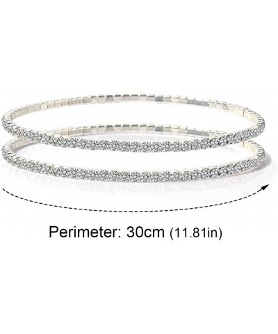 12 Pieces Rhinestone Bracelets for Women Girls Stretch Multilayered Bracelet Set Jewelry multi $8.79 Bracelets