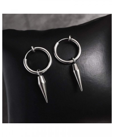 Silver Stud Clip Earrings for Womens Mens 1 Pair Clip-AConeBullet $8.99 Earrings