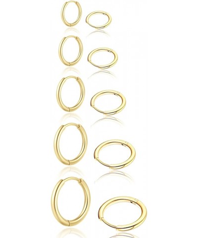 Small Gold Hoop Earrings for Women: 14K Gold Huggie Hoop Earrings for Cartilage Helix Tragus Hypoallergenic Tiny Thin Hoop Ea...