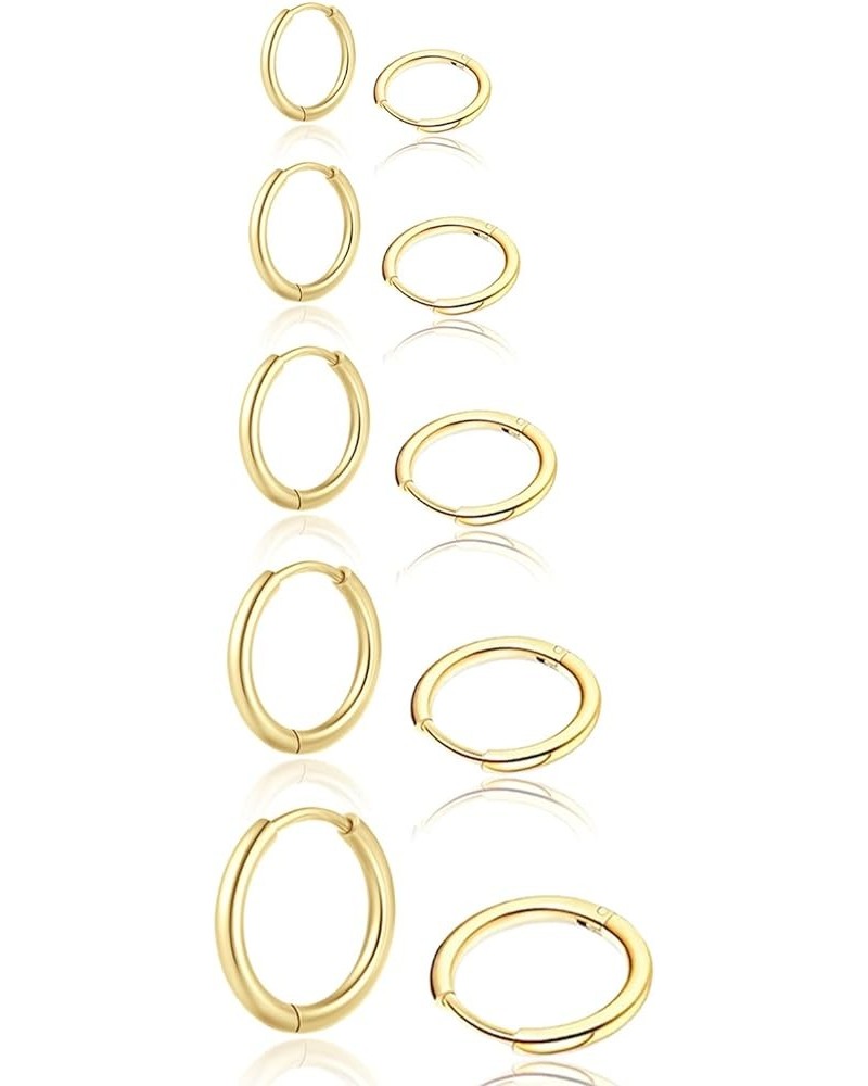 Small Gold Hoop Earrings for Women: 14K Gold Huggie Hoop Earrings for Cartilage Helix Tragus Hypoallergenic Tiny Thin Hoop Ea...