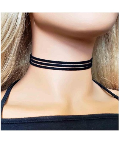 Black Choker Necklaces for Women, Adjustable Layered Velvet Leather Lace Choker Collar Necklace, Goth Jewelry Gifts for Girls...