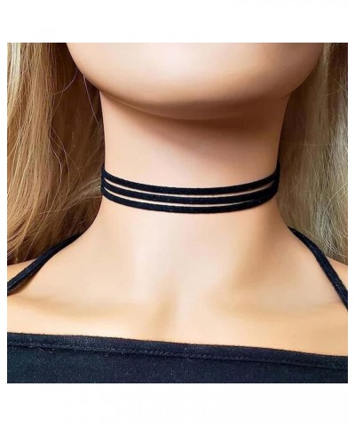 Black Choker Necklaces for Women, Adjustable Layered Velvet Leather Lace Choker Collar Necklace, Goth Jewelry Gifts for Girls...