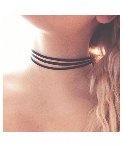 Black Choker Necklaces for Women, Adjustable Layered Velvet Leather Lace Choker Collar Necklace, Goth Jewelry Gifts for Girls...