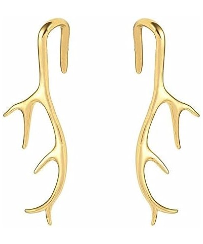 Antler Hanging Ear Plugs - Pair of Stainless Steel Gauge Tapers - 2 Gauge (6mm) $17.82 Body Jewelry