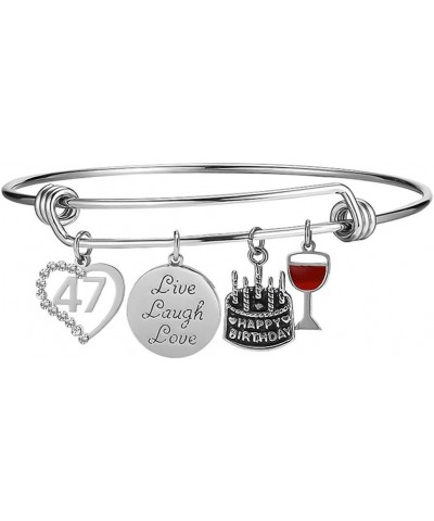 Birth Year 10 to 99 Happy Birthday Gifts Stainless Steel Expandable Bangle Charms Bracelet 47 $13.67 Bracelets