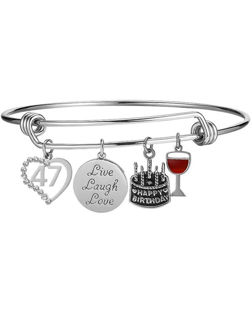 Birth Year 10 to 99 Happy Birthday Gifts Stainless Steel Expandable Bangle Charms Bracelet 47 $13.67 Bracelets