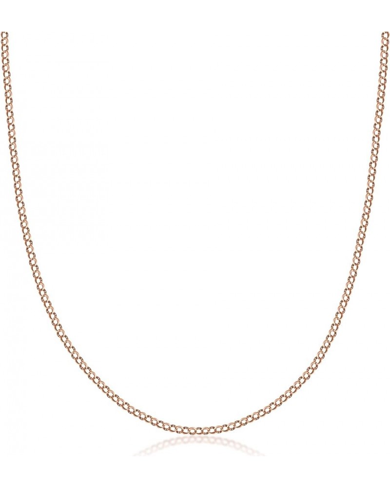 10K Yellow Gold 2.0MM Round Rolo Link Chain Necklace - Made in Italy 18 Rose $58.27 Others