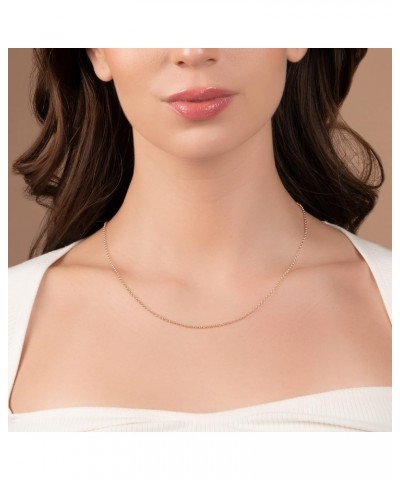 10K Yellow Gold 2.0MM Round Rolo Link Chain Necklace - Made in Italy 18 Rose $58.27 Others