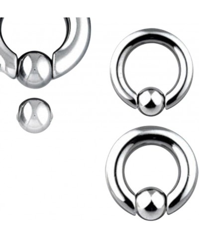 PAIR of Spring-Loaded Captive Bead Rings 8g,6g,4g,4g,2g,0g,00g Easy Pop Out Gauge 4g - Diameter 1/2 $11.76 Body Jewelry