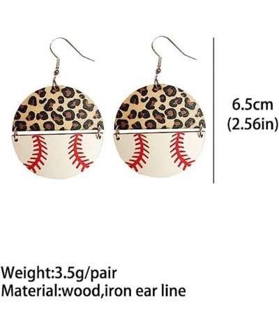 Wooden Football Soccer Baseball Basketball Volleyball Leopard Print Earrings Boho Sports Game Teardrop Heart Round Shape Drop...