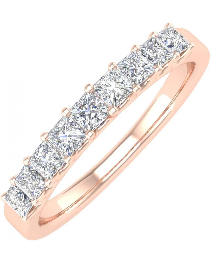 1/2 Carat Princess Cut Diamond Wedding Band Ring in 14K Gold (I1-I2 Clarity) Rose Gold $150.15 Bracelets