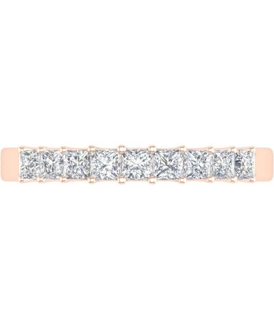 1/2 Carat Princess Cut Diamond Wedding Band Ring in 14K Gold (I1-I2 Clarity) Rose Gold $150.15 Bracelets