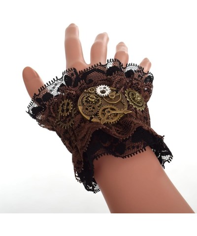 Steampunk Lace Cuff Bracelet Brown 2(1pc) $7.50 Bracelets