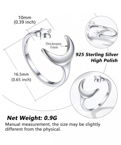 Sterling Silver Toe Rings for Women Teen Girls, Adjustable Summer Toe Jewelry with Delicate Gift Packaging 07. Crescent Moon ...