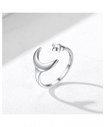 Sterling Silver Toe Rings for Women Teen Girls, Adjustable Summer Toe Jewelry with Delicate Gift Packaging 07. Crescent Moon ...