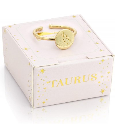 Zodiac Sign Ring Gift Constellation Gifts for Women and Teen Girls, 14K Gold-Dipped Star Sign Ring, One Size Taurus $11.26 Rings