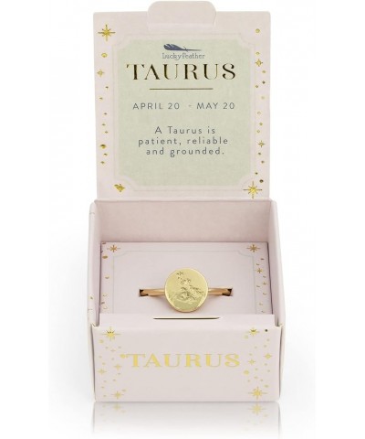 Zodiac Sign Ring Gift Constellation Gifts for Women and Teen Girls, 14K Gold-Dipped Star Sign Ring, One Size Taurus $11.26 Rings