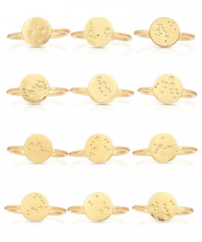 Zodiac Sign Ring Gift Constellation Gifts for Women and Teen Girls, 14K Gold-Dipped Star Sign Ring, One Size Taurus $11.26 Rings