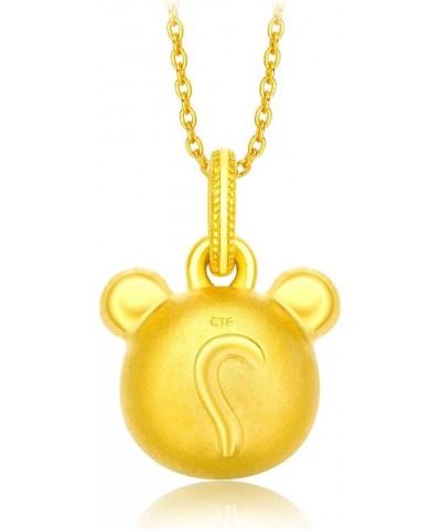 999 Pure 24K Gold Chinese Zodiac Rounded Face Pendant Rat $94.30 Pendants