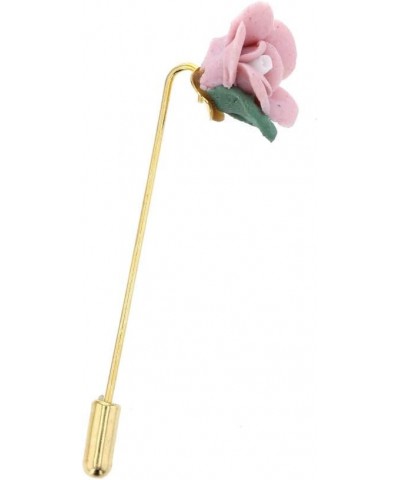 Stick Pin, Stainless Steel Ceramic Flower Stick Pin $12.50 Brooches & Pins