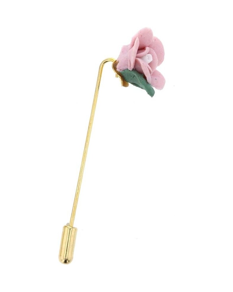 Stick Pin, Stainless Steel Ceramic Flower Stick Pin $12.50 Brooches & Pins