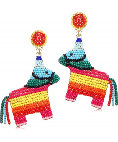 Cinco De Mayo Earrings Beaded Pinata Sombrero Dangle Earrings Party Fiesta Earrings Jewelry for Women Girls Pinata $6.75 Earr...