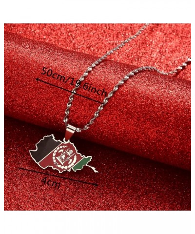 Afghanistan Map With Flag Pendant Necklaces For Women Men Girls Afghan Maps Jewelry silver $8.41 Necklaces