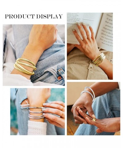 Glitter Jelly Bangles Bracelets Set Glitter Filled Jelly Silicone Bracelets for Women Girls T-Gold+Silver Glitter(10pcs)-2.95...