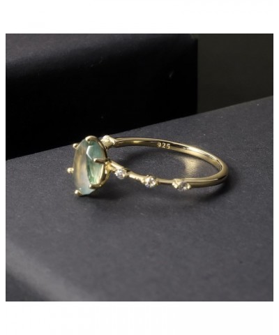 Moss Agate Rings 14k Gold Engagement Rings Women in 925 Sterling Silver Rings 8-Gold Green Moss Agate Ring $22.94 Rings