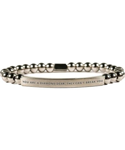 Hope Collection Unisex Stretchable Bracelets (YOU ARE A DIAMOND, THEY CAN'T BREAK YOU) Silver Medium (7.1-8 inches) $19.58 Br...