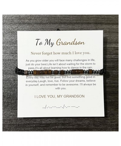 To My Son/Grandson Bracelet I Love You Morse Code Bracelets Graduation Back to School Gifts from Mom/Dad/Mother/Grandmom/Aunt...