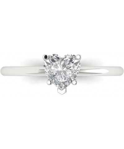 0.9ct Heart Cut Solitaire Stunning Lab Created White Sapphire Engagement Bridal Promise Anniversary Ring 14k White Gold $108....